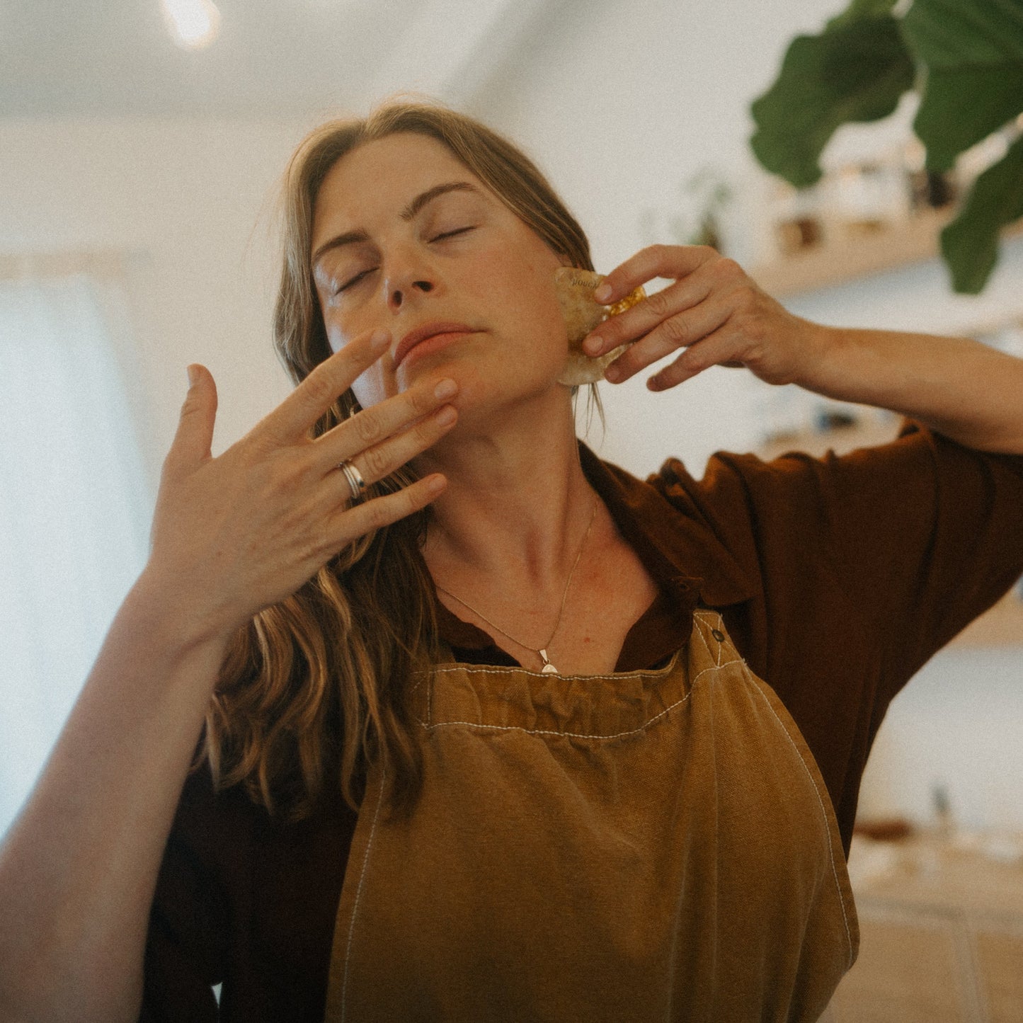 golden quartz gua sha