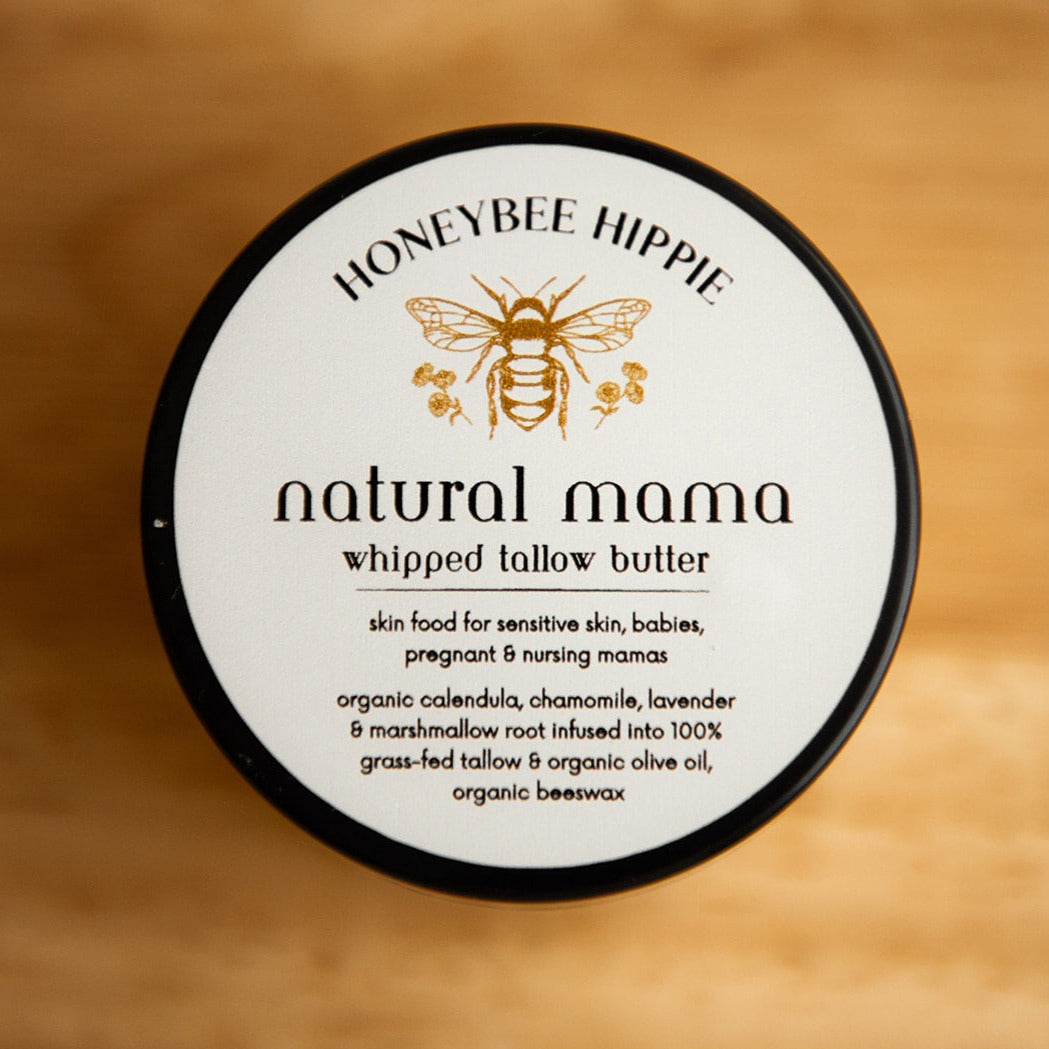tallow butter whipped with natural oils for soothing skin safe for infants, toddlers, and adults with sensitive skin