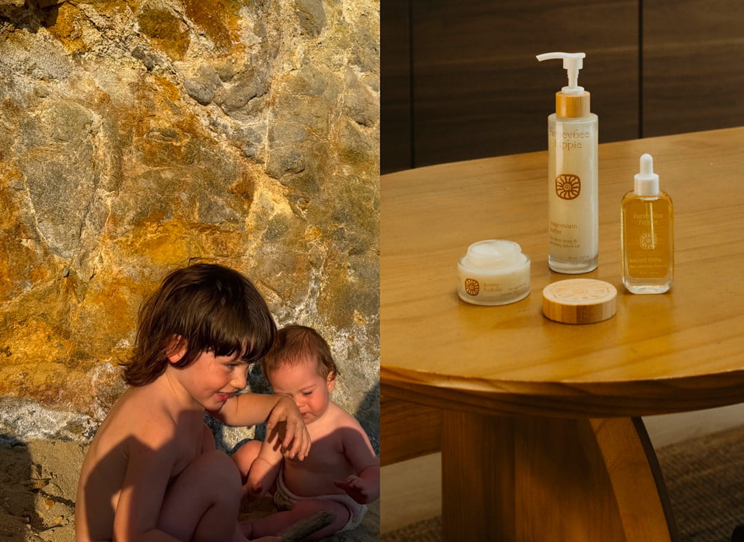A day in the life of using Honeybee Hippie products on our kids: wake up to bedtime